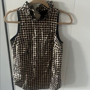 Jcrew gold and black metallic top